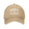 Robbie Williams Live Concert Men Women Baseball Cap RW Singer Distressed Washed Hat Outdoor Workouts Adjustable Snapback