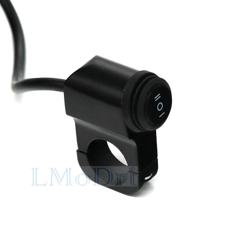 LMODRI 12v Motorcycle CNC Aluminium Alloy Switches 7/8" 22mm Handlebar Headlight Switch Waterproof 2