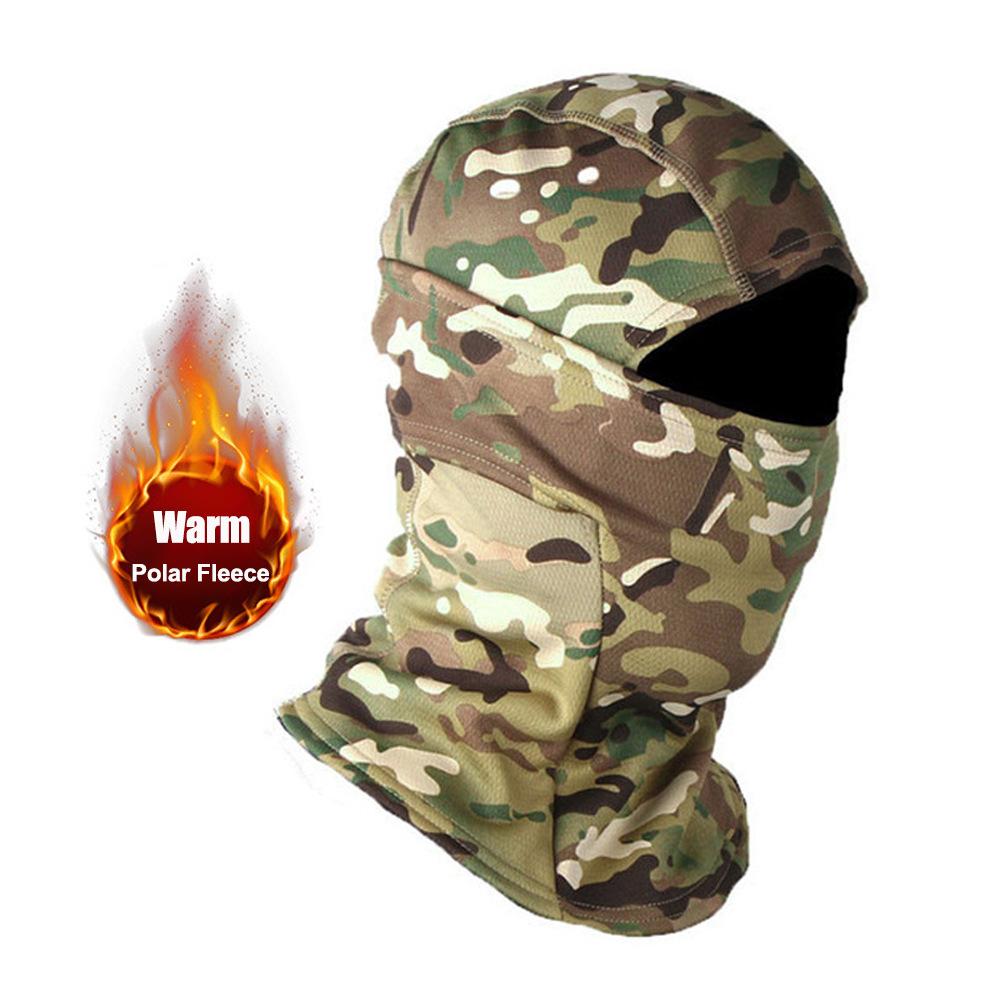 Winter Fleece Warm Camouflage Balaclava Outdoor Cold-proof Ski Cycling Full Face Mask Motorcycle Mask Helmet Lining