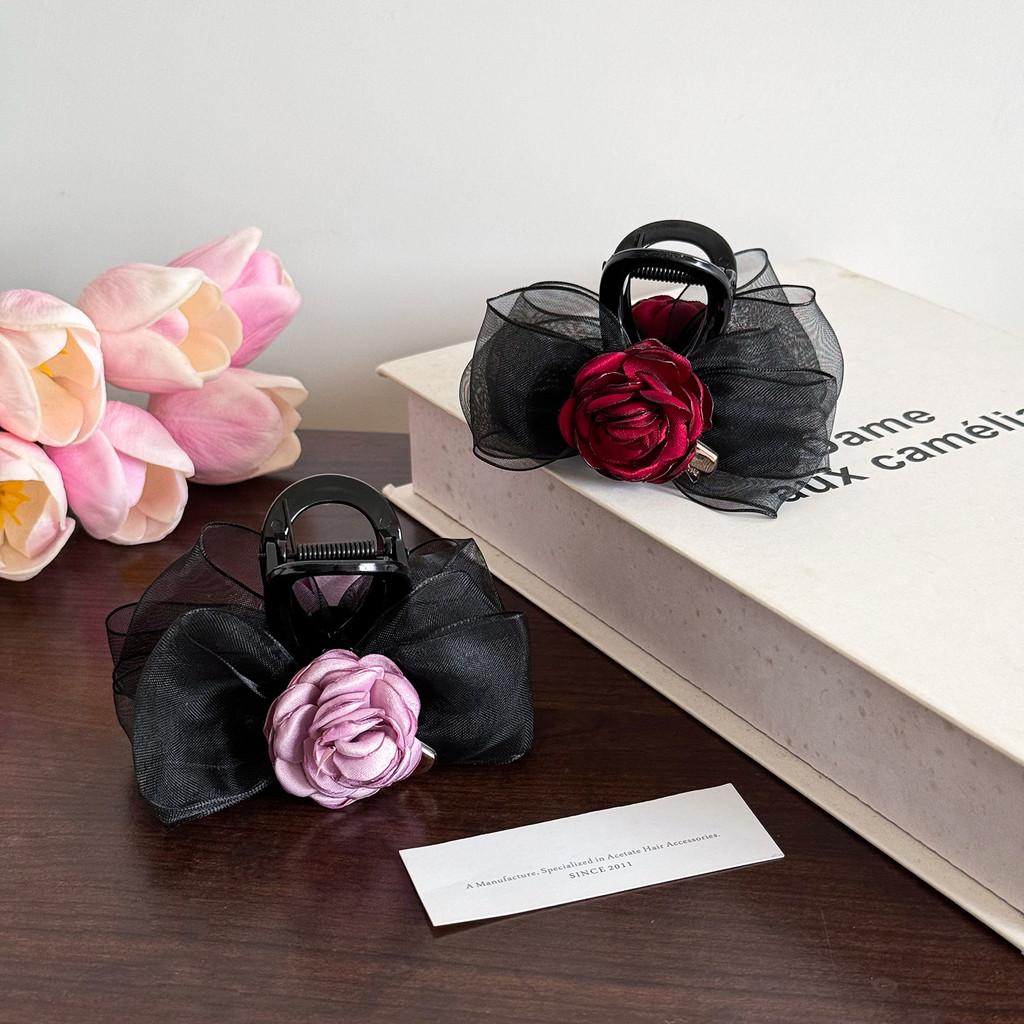 Elegant Rose Hair Clip In Mixed Material For Stylish Women Perfect For Spring 2024 Fashion