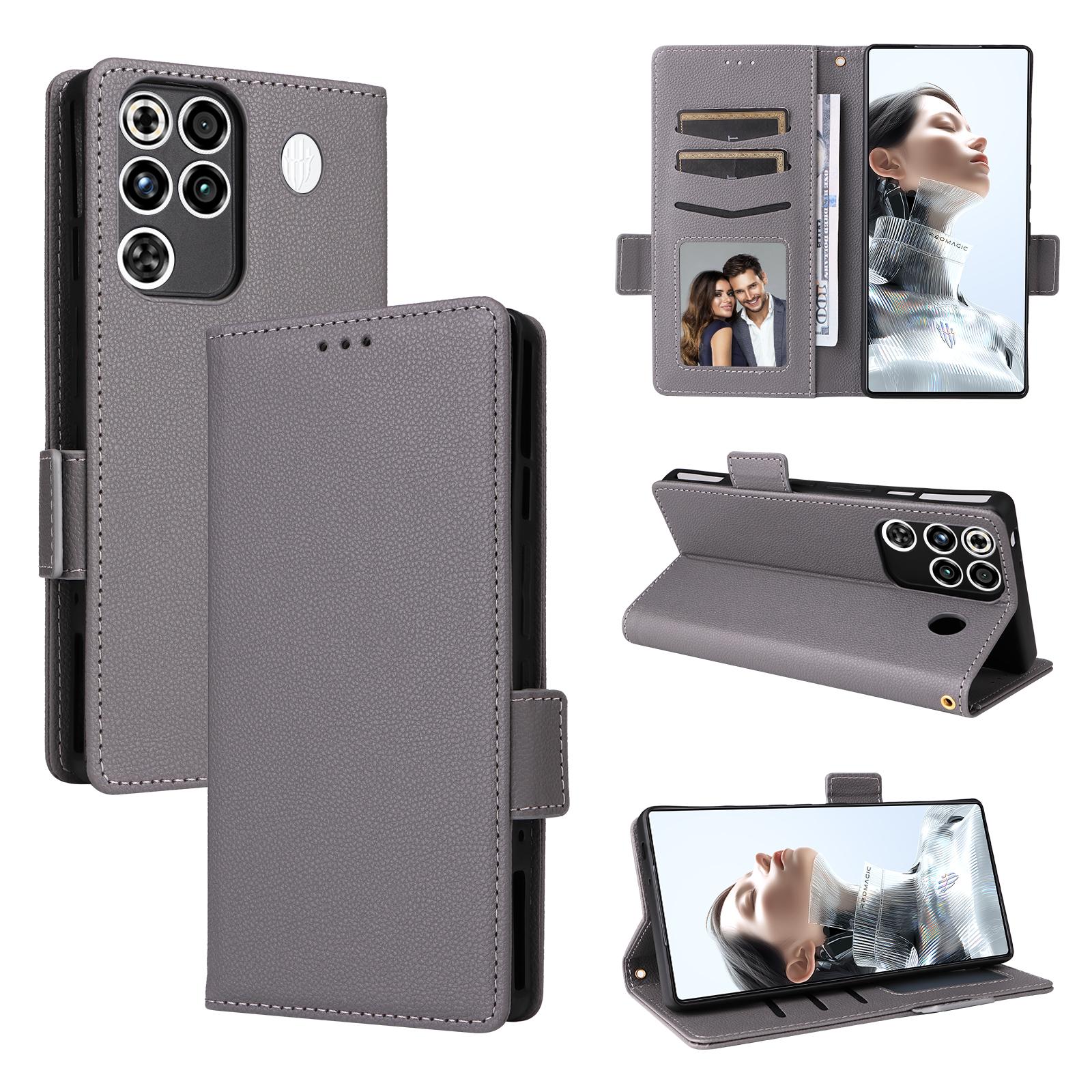 

Чохол-книжка для ZTE nubia RedMagic 11 Pro/Red Magic 11 Pro+ Plus з PU шкіри, захист всього корпусу [Блокування RFID], чохол-гаманець сірий колір