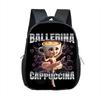Kids Baby Cartoon School Bags 16inch Funny Italian Brainrot Small Backpack for 5-10 Years Old Tralalero Tralala Children Bookbag