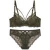 French Ultra-Thin Lace Push-Up Bra Set with Side Support, Underwire, for Large Busts