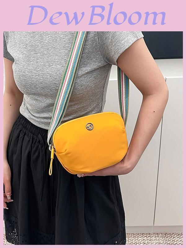 Nylon Mini Shoulder Bag For Women With Zipper Pocket And Macaron Colors For Casual Travel