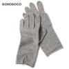 BOHOBOCO Damen 100% Kaschmir Handschuhe mit Handgelenkschnalle