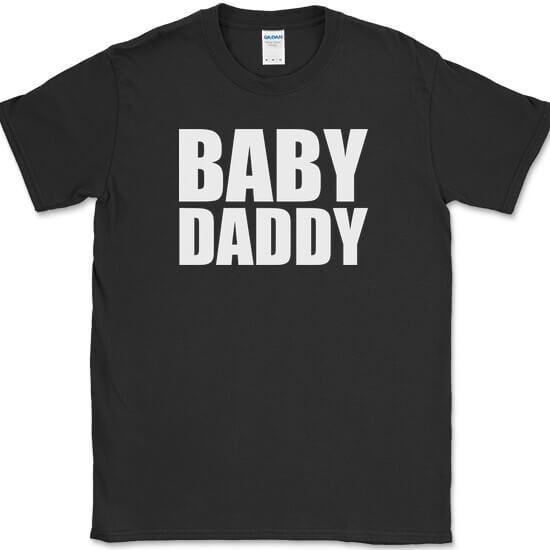 

Baby Daddy T-Shirt Funny Expecting Fathers Day Humor Family Text Tee M