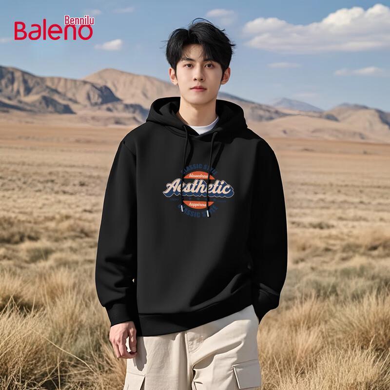 Baleno Men's Letter Print Hooded Sweatshirt