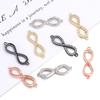 2pcs Brass Cubic Zirconia Infinity Charms 9x29mm Exquisite Cross Charm Connectors For DIY Jewelry Making Necklace Accessories