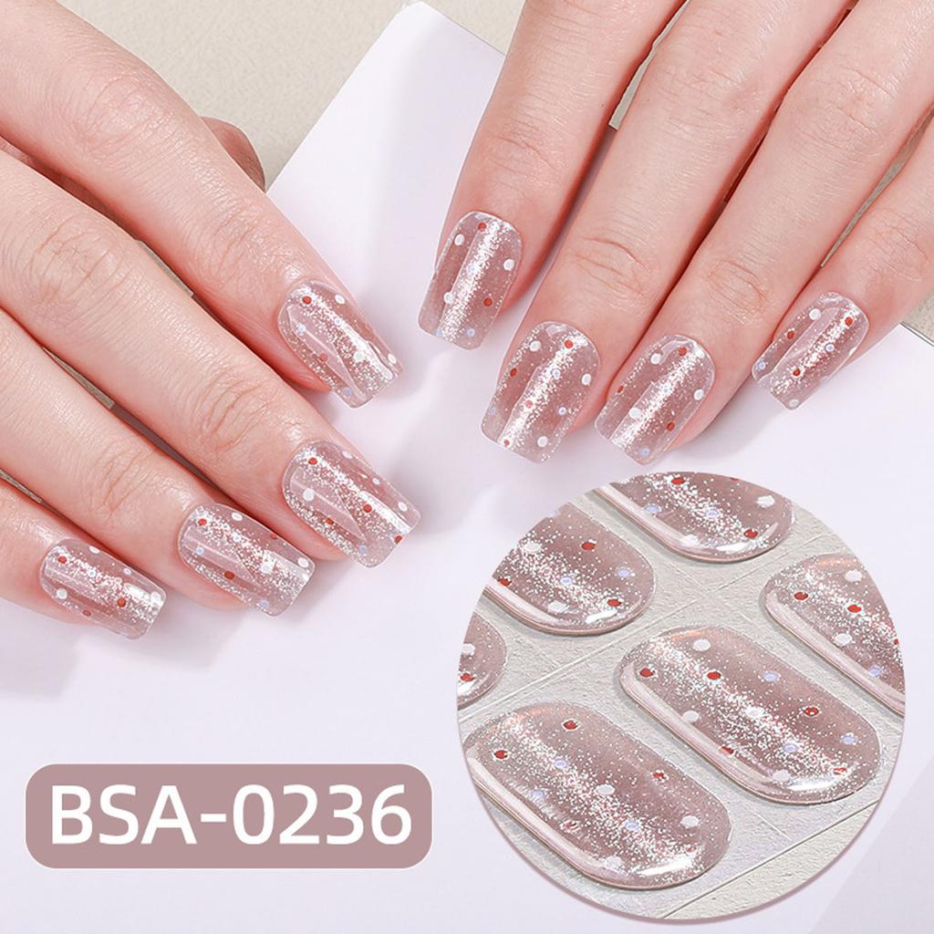 Gel Nail Stickers Full Cover Self Adhesive French Manicure Strips Quick Apply No UV Light Required Salon Quality