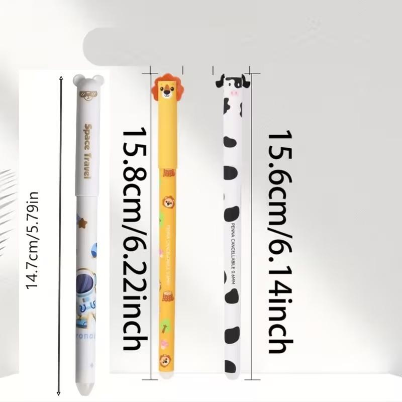 8 animal shaped erasable gel pen sets