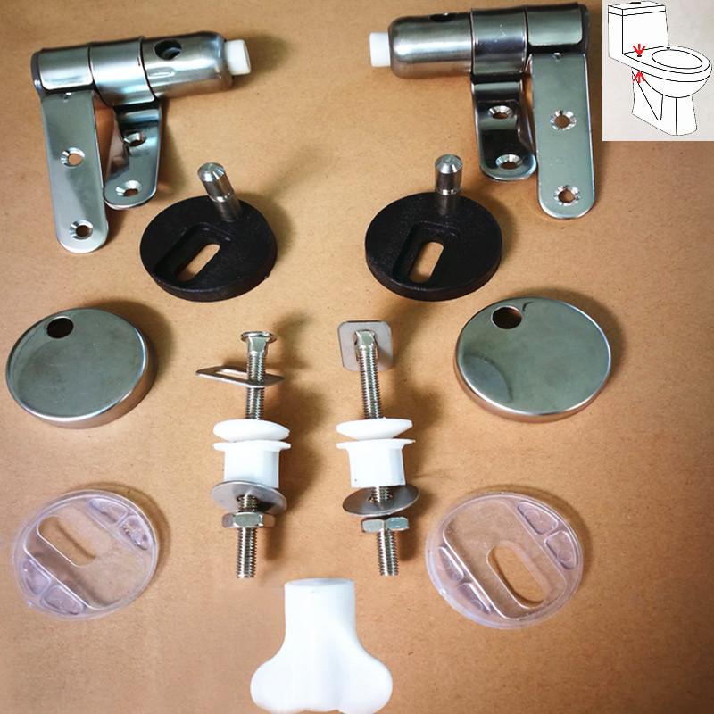 Toilet Seats Stainless Steel Slow Drop Quick Release Hinge,Toilet Seats Lid Solid Wood Resin Gold Silver Hinge Fittings Slowly