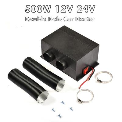 500W 12V 24V Double Hole Parking Car Heater Frost Removing Heating Heater Winterize Supplies For Auto Car Accessories