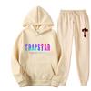 2023 New Letter Printing Men's and Women's Multi-color Warm Two-piece Set Loose Hoodie + Pants Jogging Set