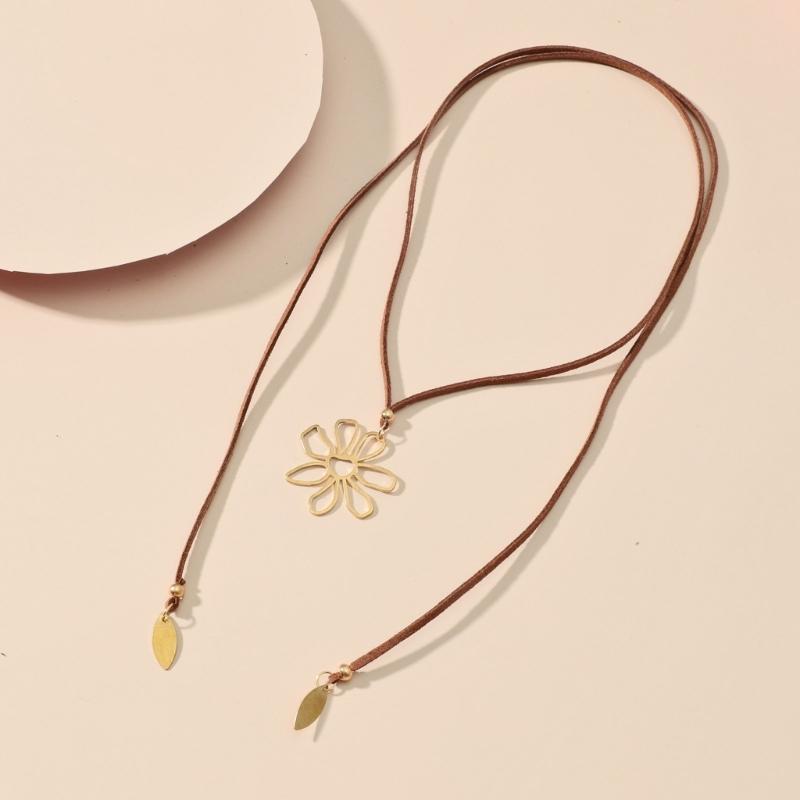 Gold Silver Color Dragonflies Flower Heart Star Pendant Necklace Long Rope Statement Necklace Jewelry Gift for Women
