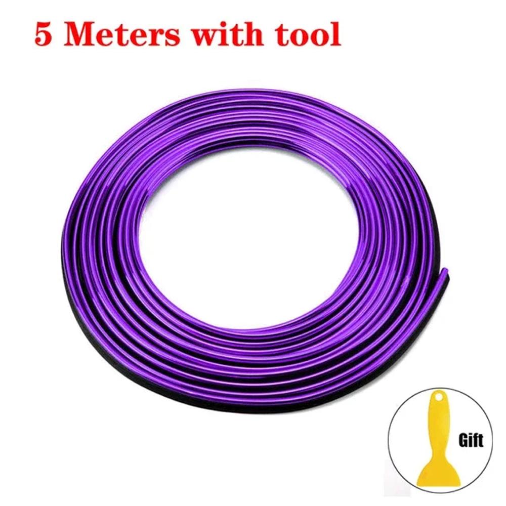5M Car Dashboard Insert Flexible Trim Auto Interior Door Edge Decorative Moulding Strip Accessoires With Scraper