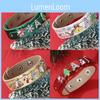 Punk Leather Bracelet For Women Christmas Snowman Tree Gift Idea