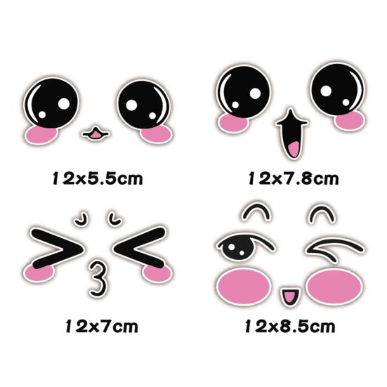 Funny Smiling Face Mirror Stickers Car Rearview Auto Vehicle Decoration Decals