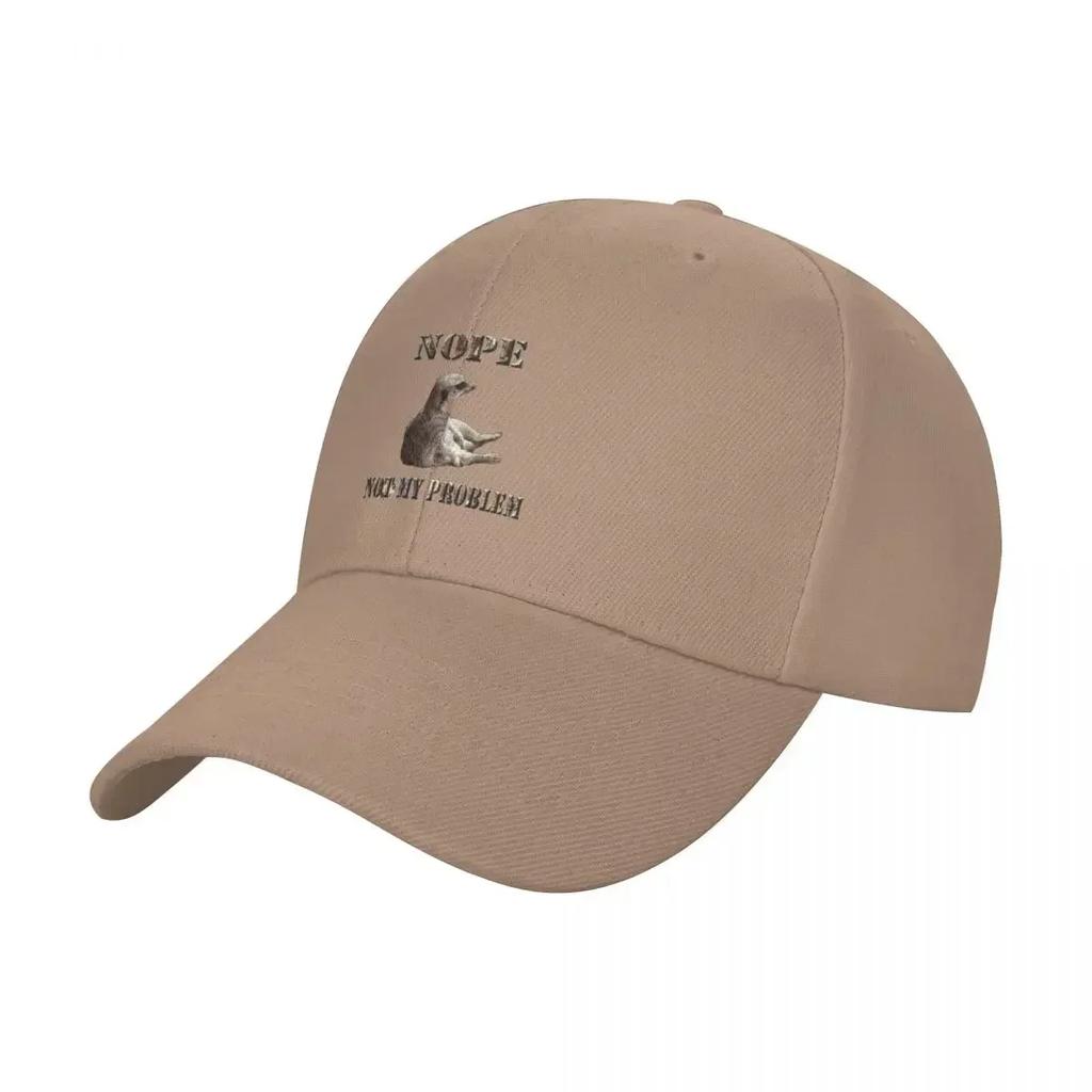 Meerkat Says, Nope Not My Problem Baseball Cap Hat Beach Fishing Hat Designer Hat Woman Hats Men's