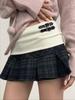 Women's Retro College-Style A-Line Plaid Pleated Skirt - High-Waisted, Anti-Exposure, Short Length for Spring/Summer 2025