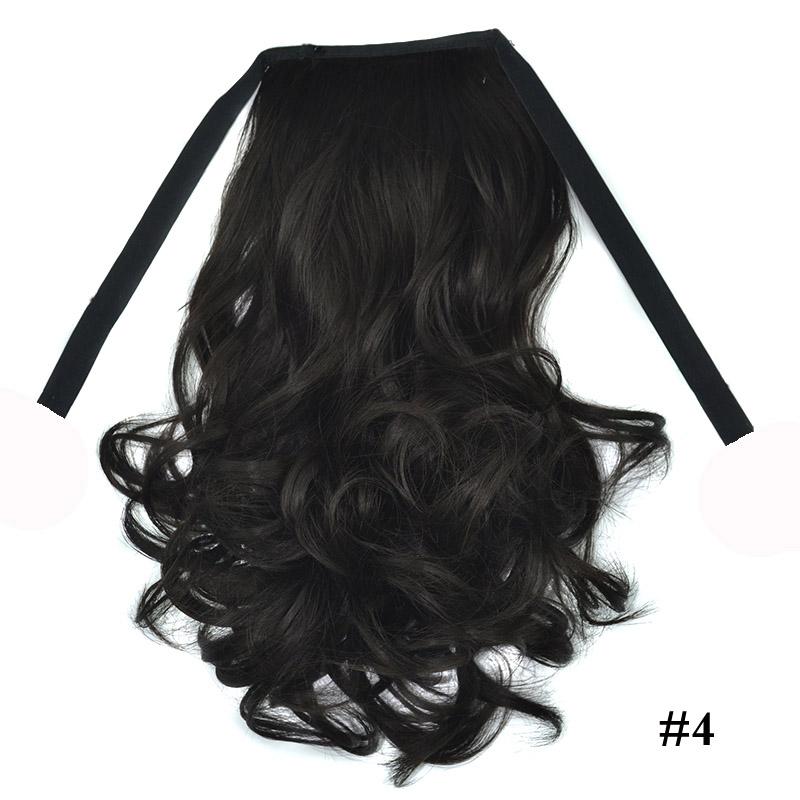 Hort Wellige Pferdeschwänze Kordelzug Pferdeschwanzverlängerung Schwarz Braun Farbe Schneller Stil Synthetisches Haarteil für Frauen Täglicher & Partygebrauch