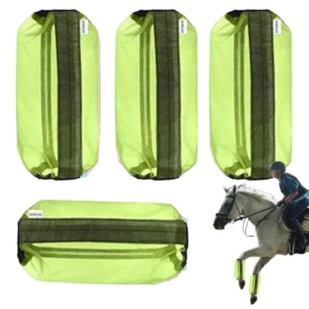 4Pcs Breathable Fly Boots for Horses Ventilated Mesh Fly Leg Wraps Horse Fly Sheets Outdoor Riding