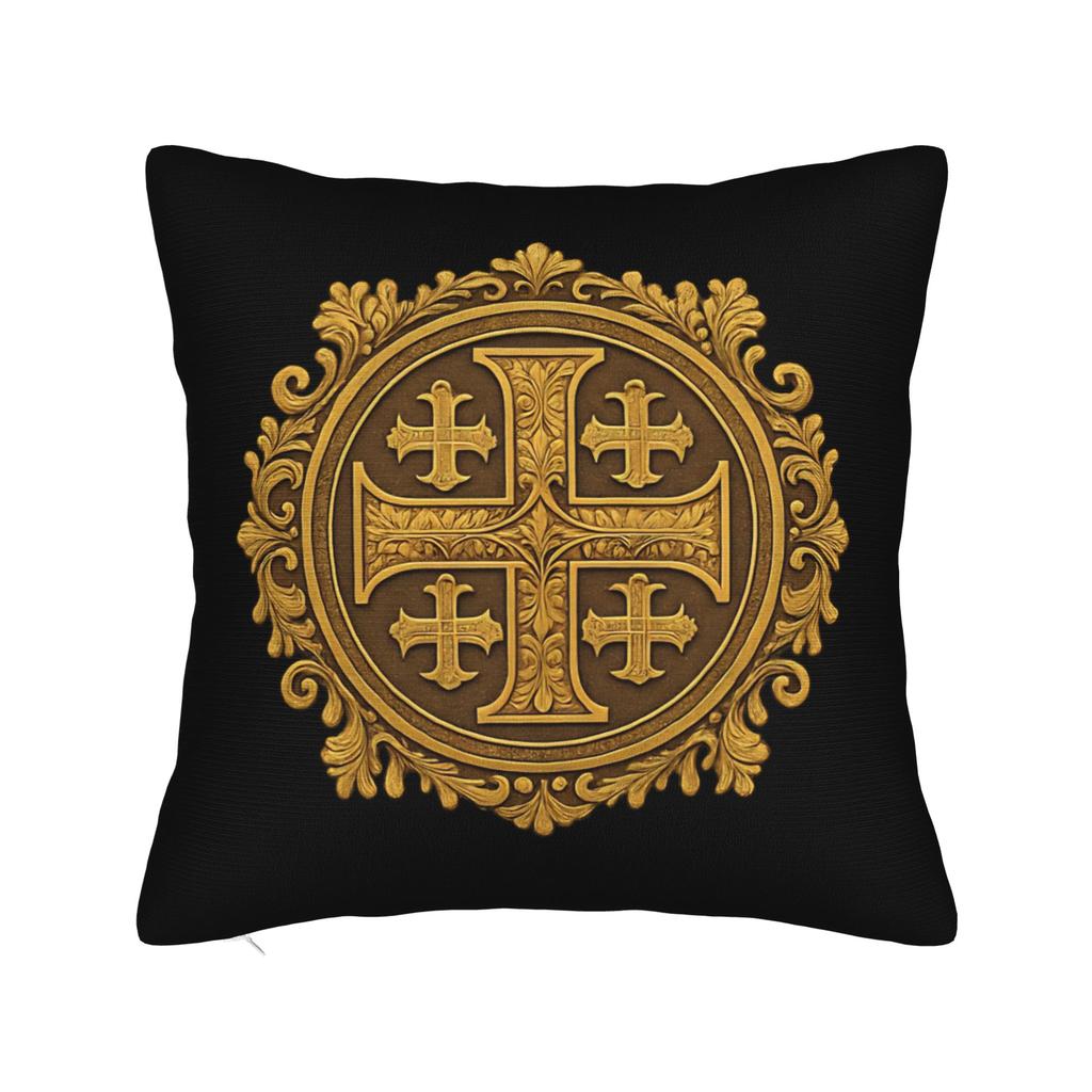 Jesus Christian Cross Faith Jerusalem Cross Square Pillow Cases Cushion Cover Creative Zipper Decorative Pillowcase For Car