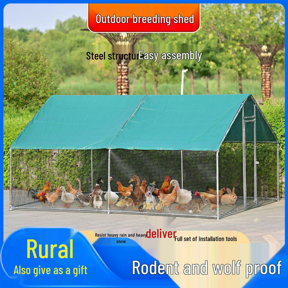 Extra Large Outdoor Rainproof Poultry Coop for Chickens, Pigeons & Peacocks