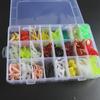 Anmuka Mixed Soft Bait Box: Mealworms, Bloodworms, Earthworms, Shrimp - Single/Double Tail (285/190 Pcs)