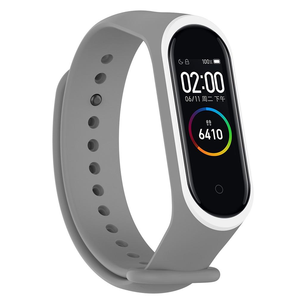 Sports Soft Silicone Two color Wristband Wrist Strap For  Mi Band 4