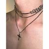 Cross Pendant Necklace Alloy Geometric Design For Men And Women In Spring