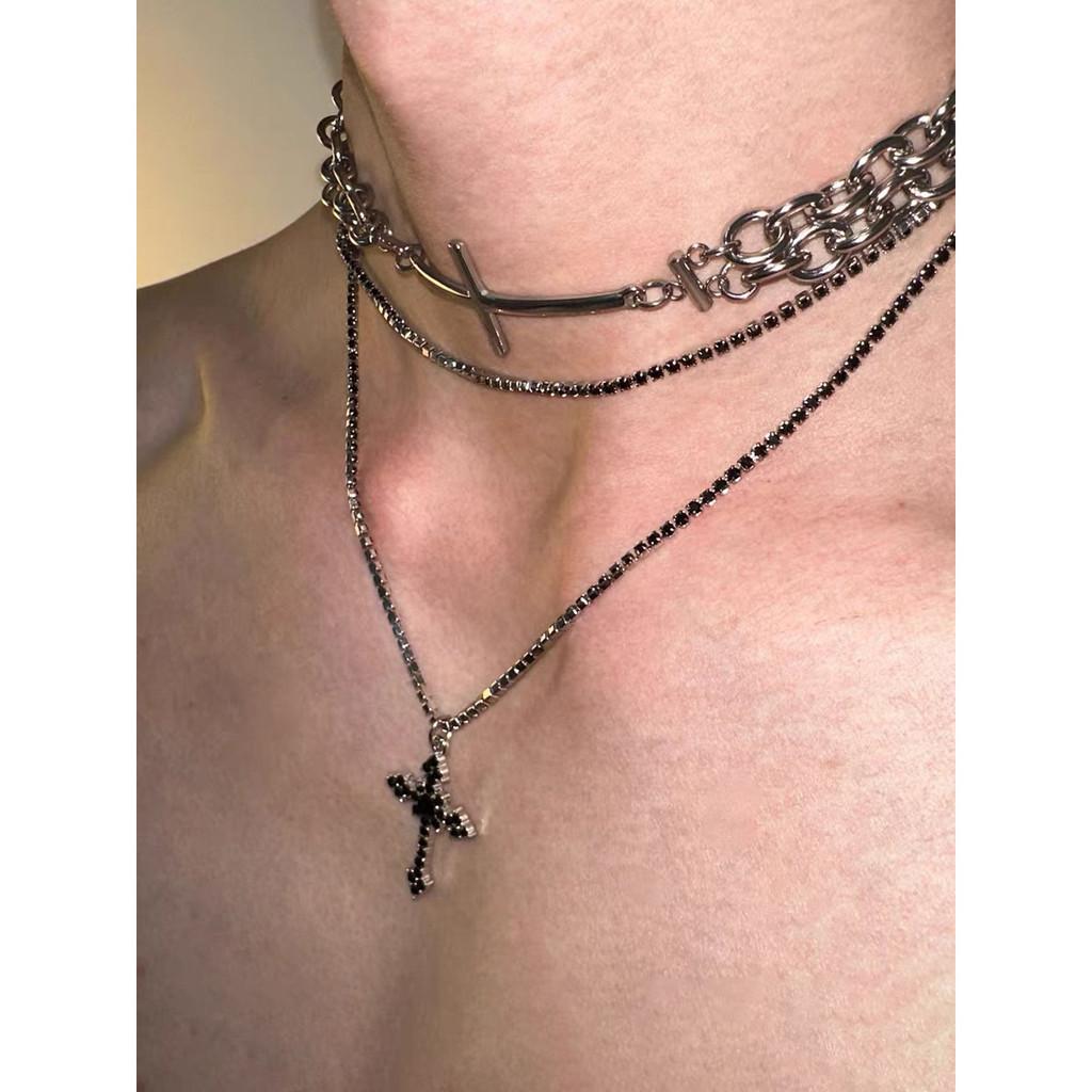 Cross Pendant Necklace Alloy Geometric Design For Men And Women In Spring