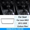 For Seat Leon MK3 2013-2020 Carbon Fiber Central Navigation Radio CD AC Door Gear Shift Panel Trim Set Car Accessories Sticker
