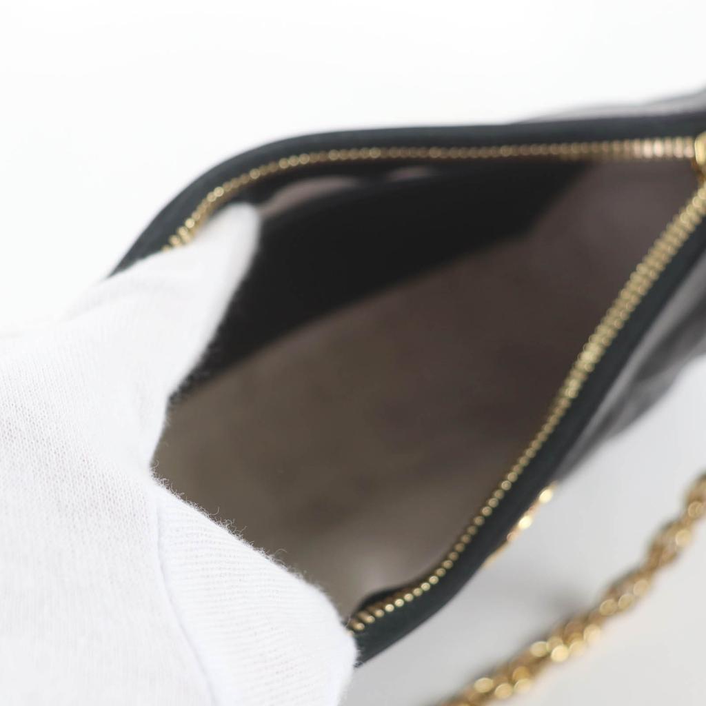 Excellent GUCCI Shoulder Bag GG Matelasse 2-Way Leather Handbag black 735049 Used