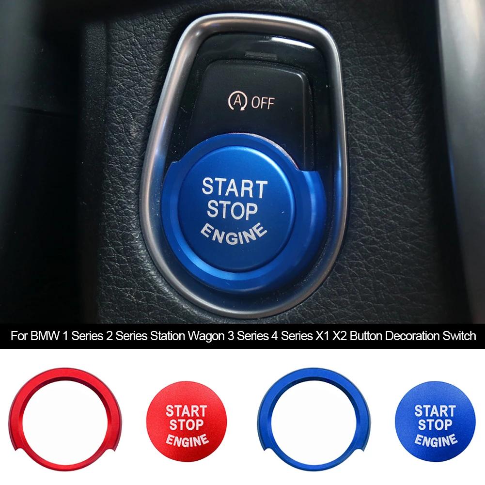 For 1 2 3 4 Series X1 F48 F20 F21 F30 F32 F33 F34 F36 F45 F46 Car Engine Start Button Stickers Ignition Key Ring Trim Cover
