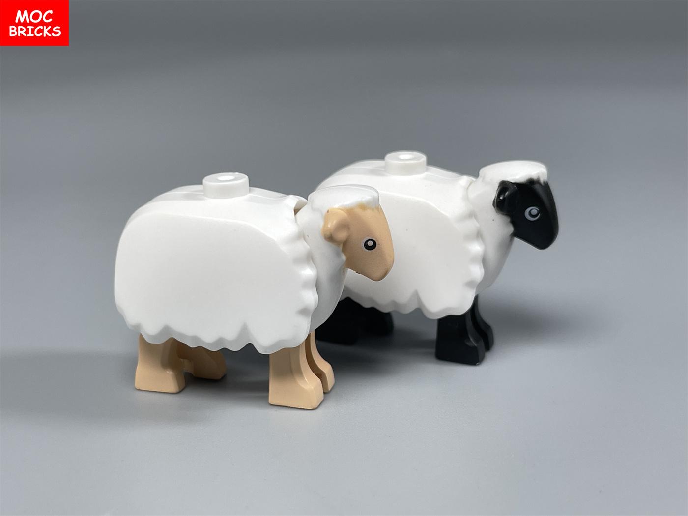 

MOC Bricks Cute Sheep Goat Shed Sheepfold Animal DIY Farm Grassland View Building Blocks Accessories Children s Playthings Gifts W10874WW-