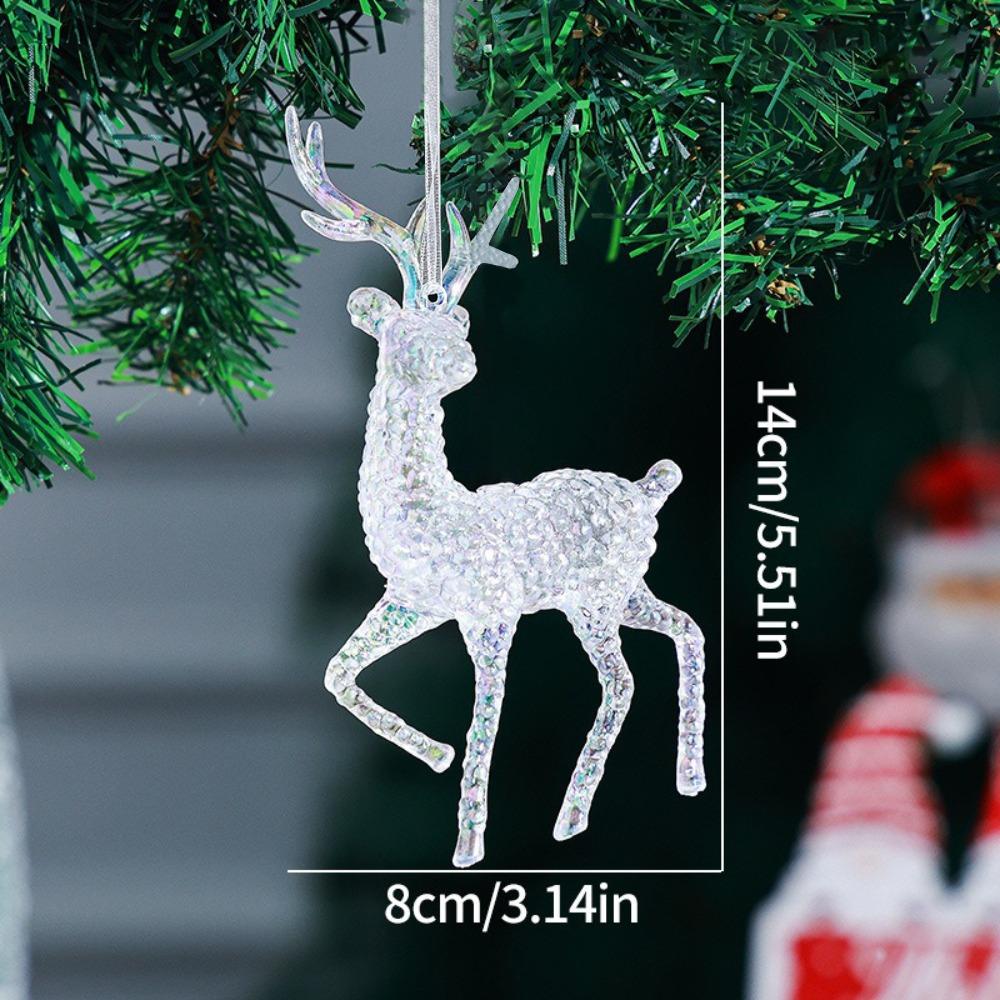 Fashion Acrylic Christmas Crystal Pendants Transparent Snowflake Christmas Tree Ornaments Crystal DIY Crystal Hanging Home