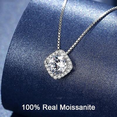 D Color Lab Grown Diamond Náhrdelník 925 Sterling Silver Jemný moissanitový náhrdelník pre ženy Darček k výročiu svadby