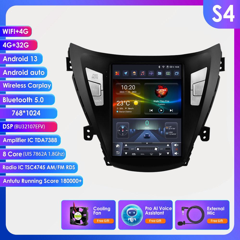 

OSSURET Android Car Radio GPS для Hyundai Elantra Avante I35 2011-2013 Мультимедиа 9,7-дюймовый вертикальный экран Carplay Android Auto Player Мультимедиа Видео S4 8Core 4G 32G AI