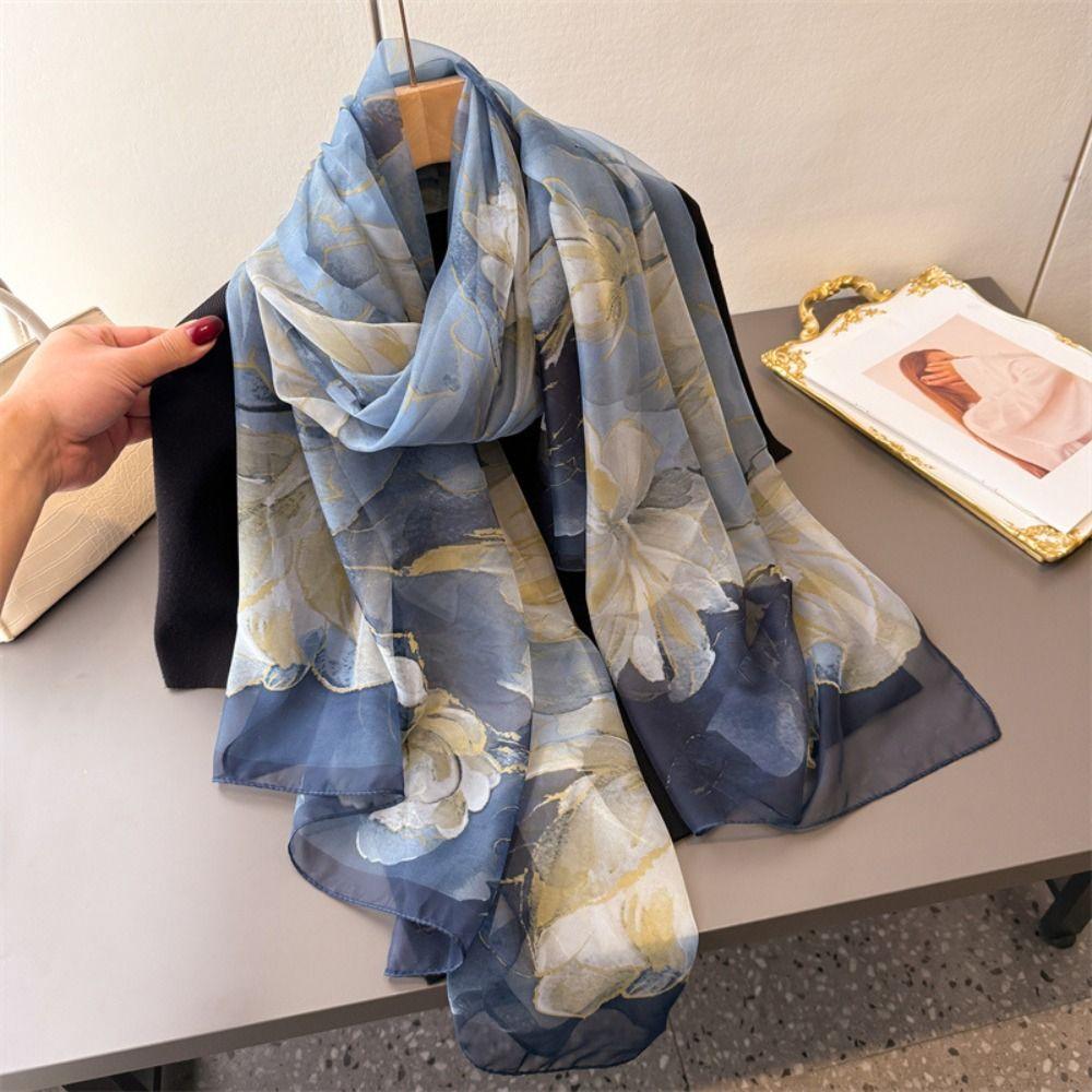 Polyester Tourism Long Shawl 185*120cm Neckerchief Luxury Bandanas  Female Accessories