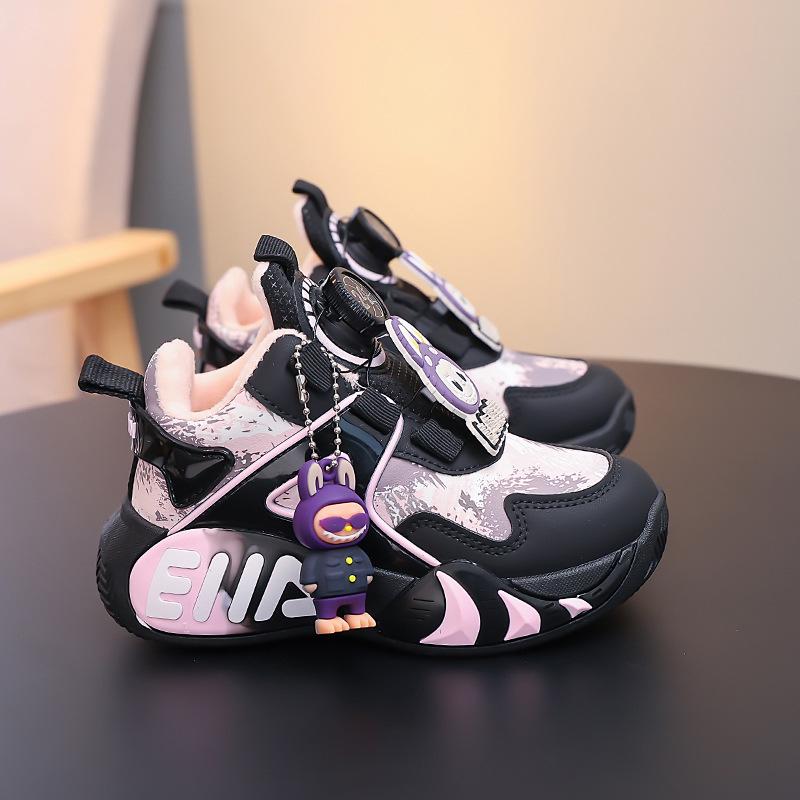 Girls' Waterproof Leather Sports Shoes - 2025 Spring & Autumn Collection - Running & Basketball Sneakers for Medium and Large Children.
