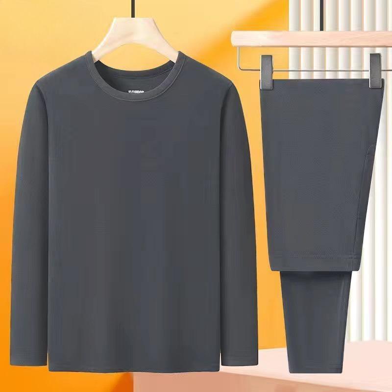 

Мужской самонагревающийся двухсторонний комплект термобелья из бархата - утолщенный для осени и зимы 5XL темно серый