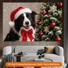 1Pcs Christmas Dog Wearing Hat Decoration Background Winter Backdrop For Photo Studio Photo Booth Party