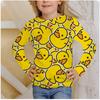 Children's Animal Series 3D Digital Printing Girl Fashion Trend Round Neck Long Sleeved T-shirt