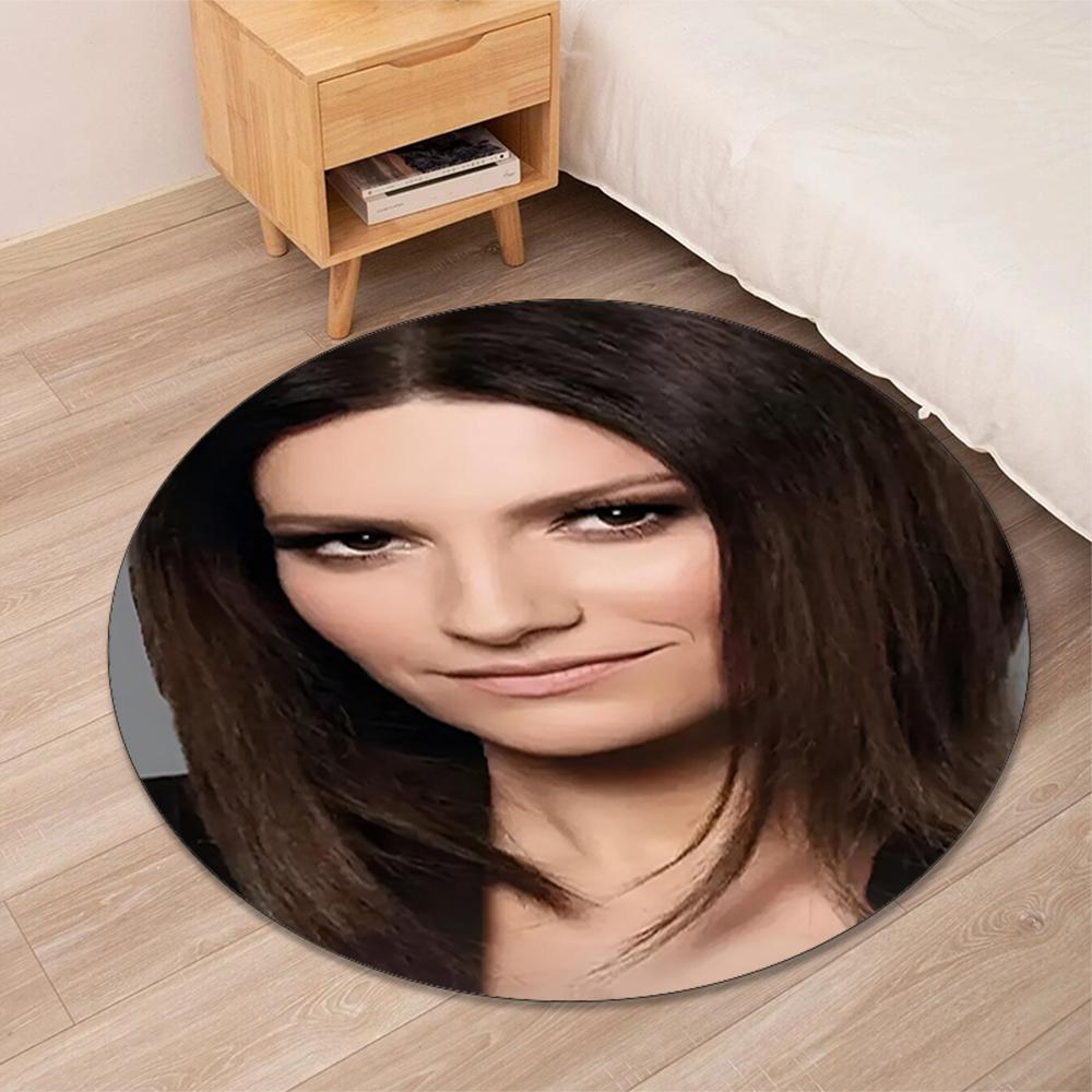 Laura Pausini Printed Round Rug Carpet Chair Rug Area Rug Entryway Doormats,for Office Chair Living Room Bedroom Kitchen Room.