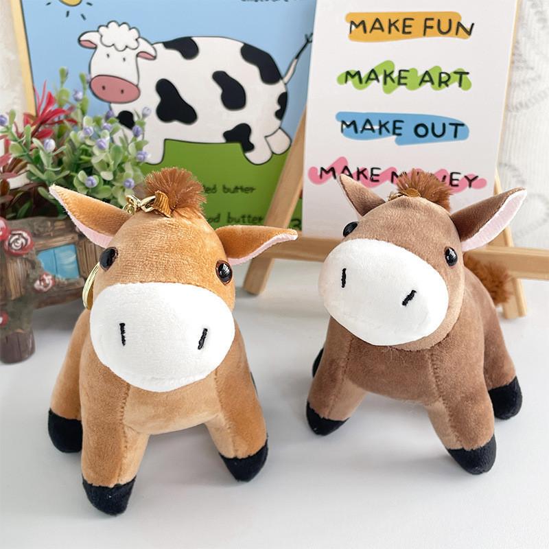 Charming Horse Plush Keychain Couple Backpack Accessory Stuffed Doll Wholesale 13cm