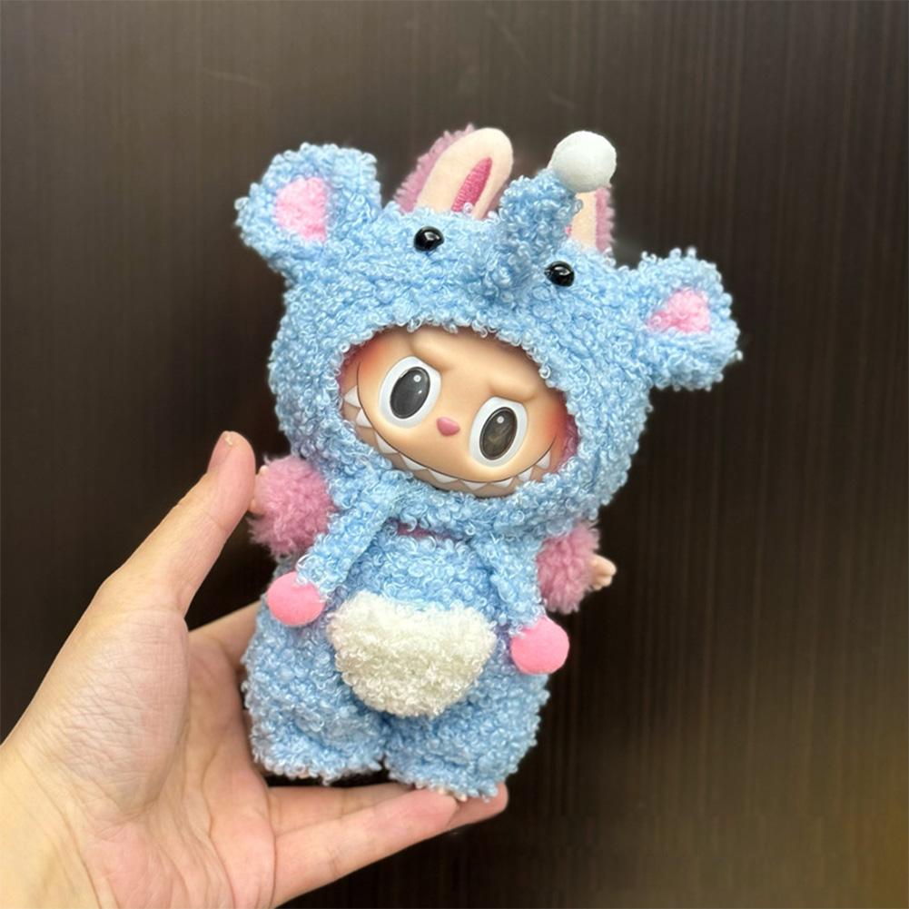 For 17cm Labubu Doll Clothes Fashion Clothes Hoodies Doll Clothes Color Match Hoodies Dolls Accessories Cute Decoration Little Cloths