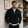 Men's Half Zip Sweatshirt with Turn-Down Collar, Casual Double-Sided Pullover