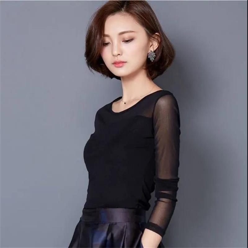 

Женская сетчатая прозрачная пряжа, черные женские сексуальные пуловеры в стиле Харадзюку с длинными рукавами S чёрный