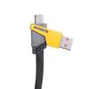 Fast Charging Power Cord 65W Type C + USB to Type C Data Cable Wire 2-in-1 Designing with 480Mbps Transfer Rate 25/50cm