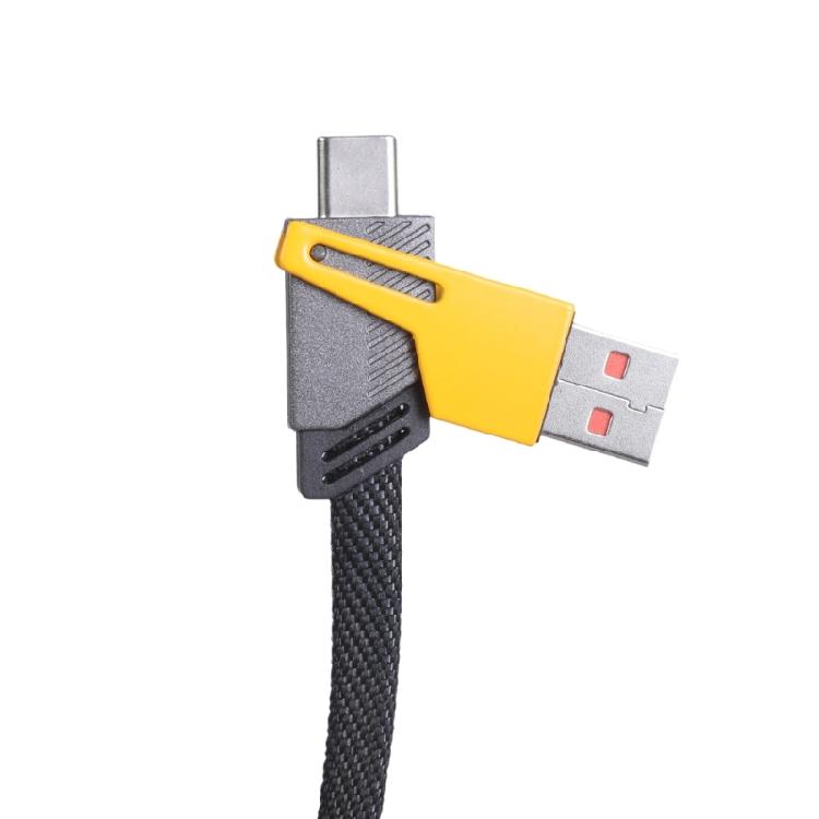 Fast Charging Power Cord 65W Type C + USB to Type C Data Cable Wire 2-in-1 Designing with 480Mbps Transfer Rate 25/50cm